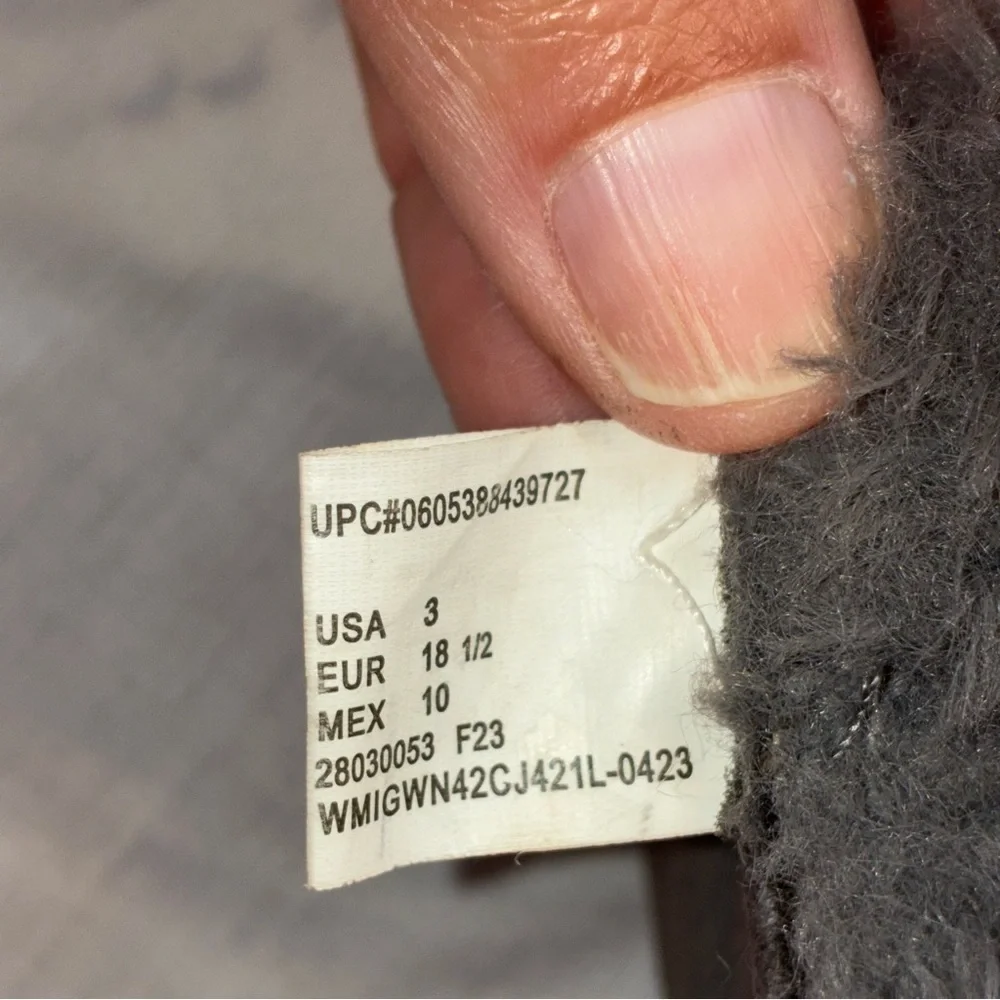Wonder Nation Baby Girl Faux Fur Shearling Boot Gray Toddler Size 3